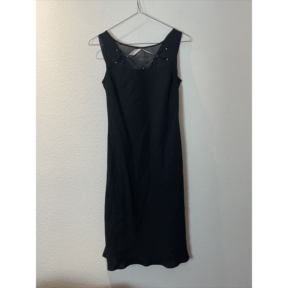 Evan Picone Black Sleeveless Rhinestone Cocktail Dress Size 8 - Picture 1 of 4
